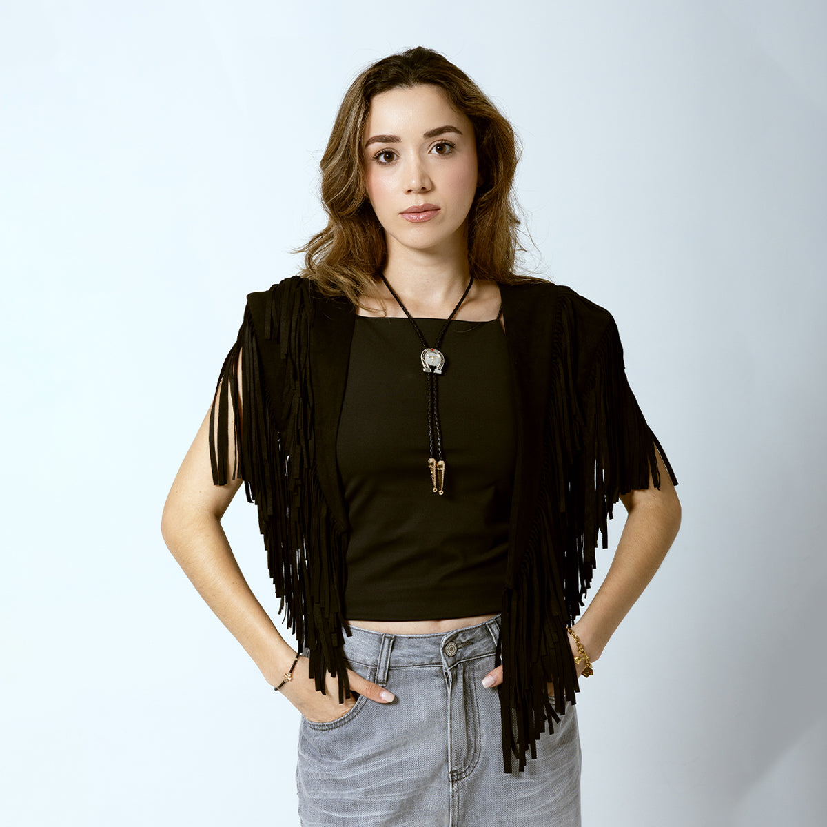 Chaleco barbas Viridiana negro