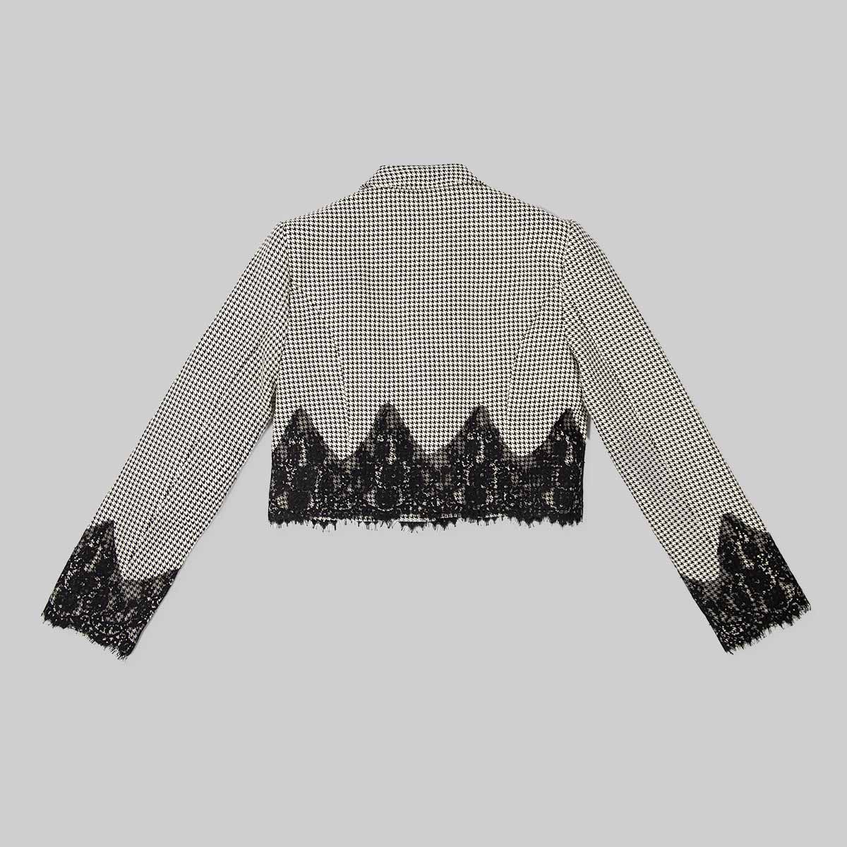 BLAZER CROP ENCAJE NEGRO