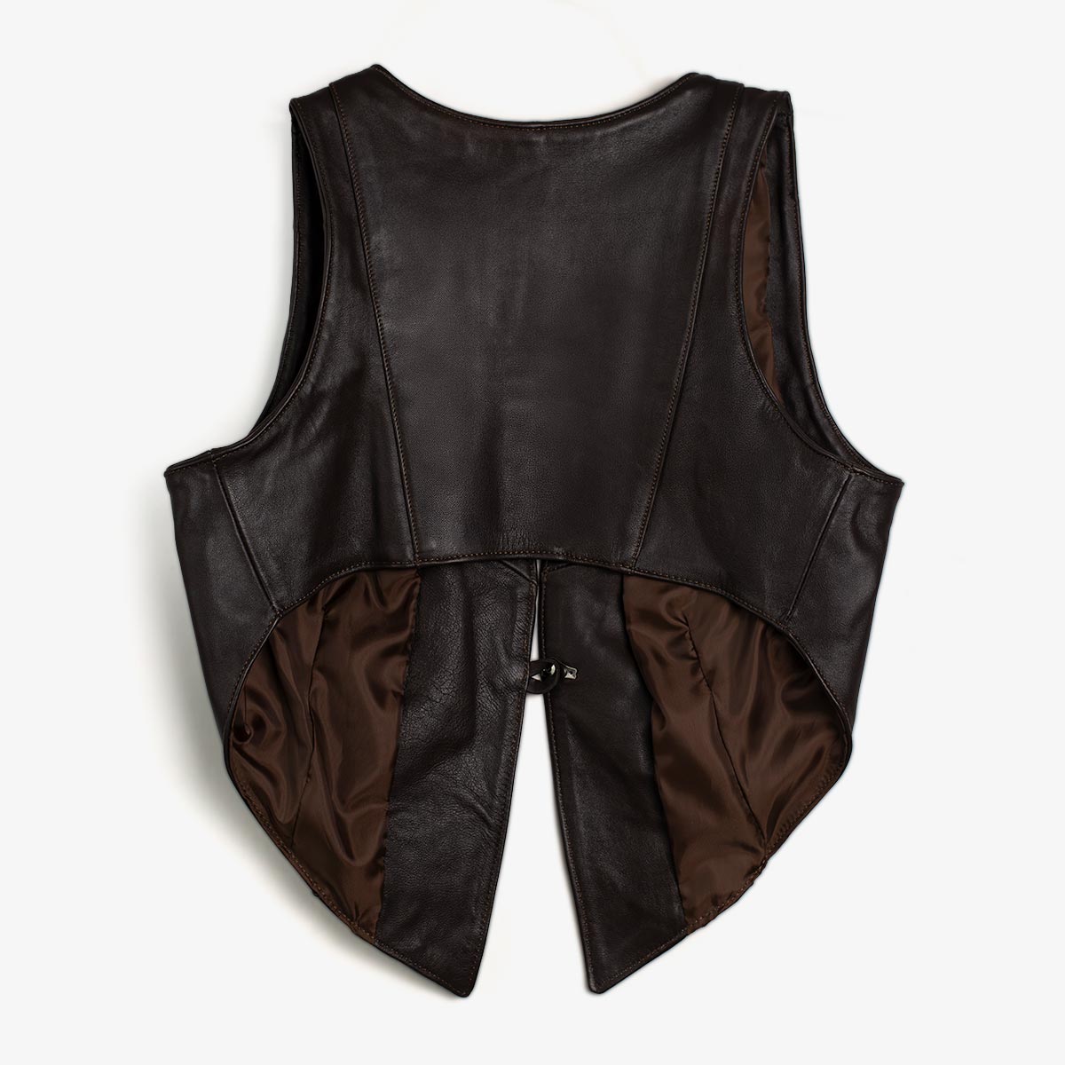 CHALECO PIEL ISABELLA BROWN