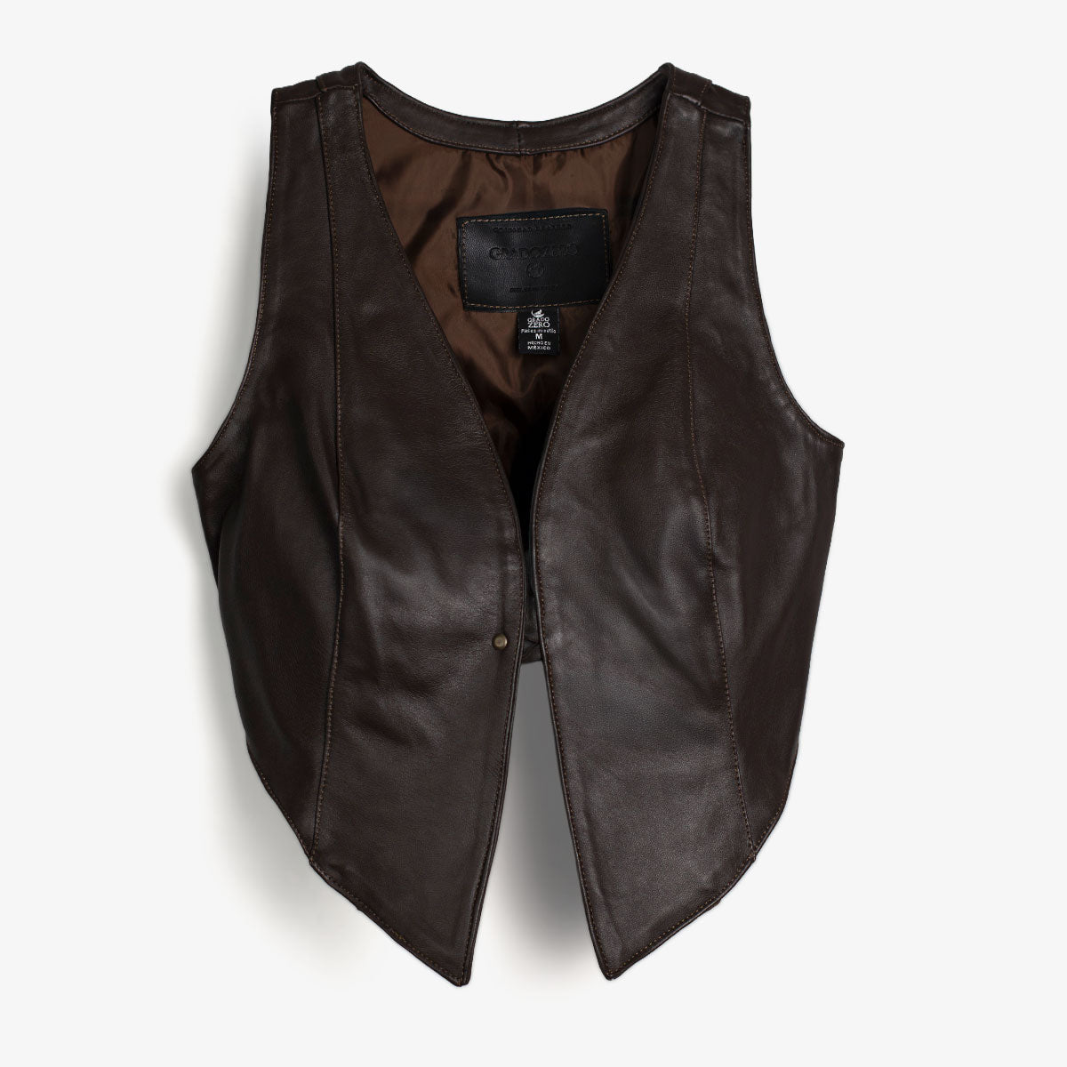 CHALECO PIEL ISABELLA BROWN