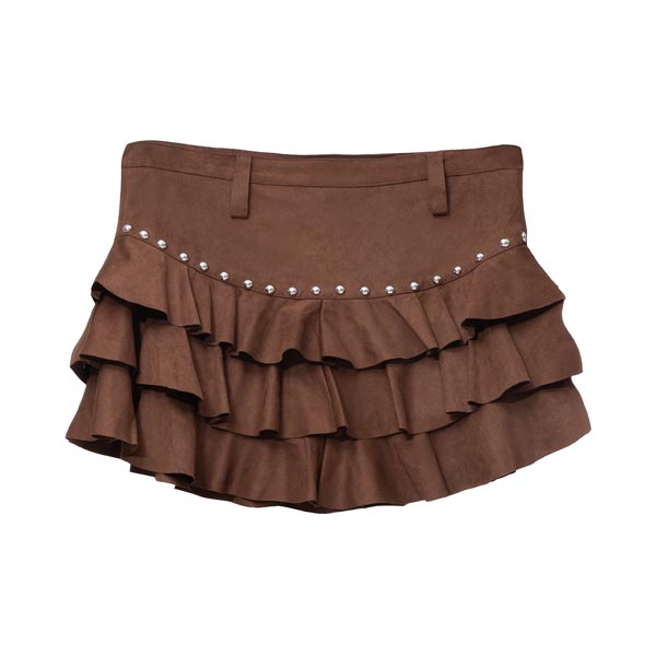 Falda Lizana color café