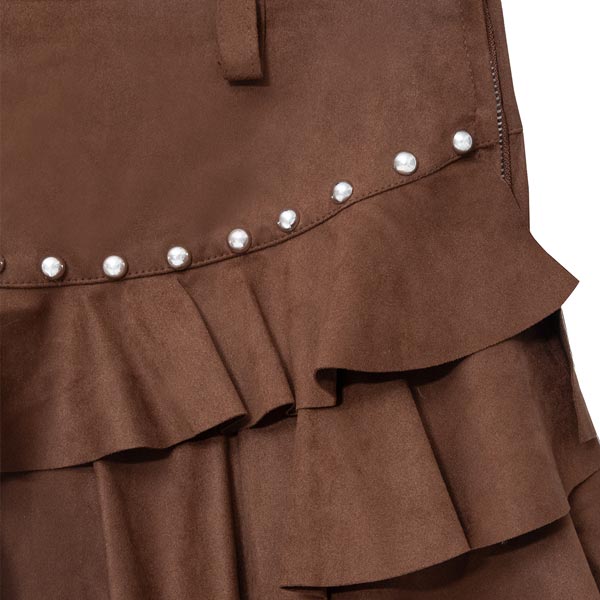 Falda Lizana color café