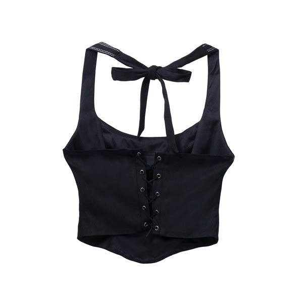 Top Regina negro con bordado