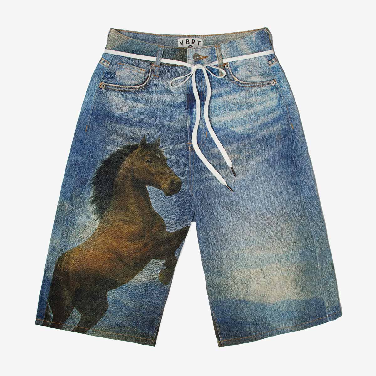 Short Last Ride Denim Horses