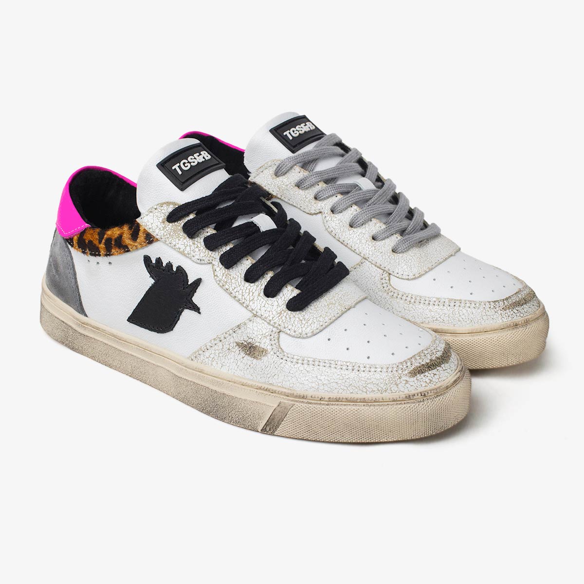SNEAKER DAMA WHITE PINK LEOPARD