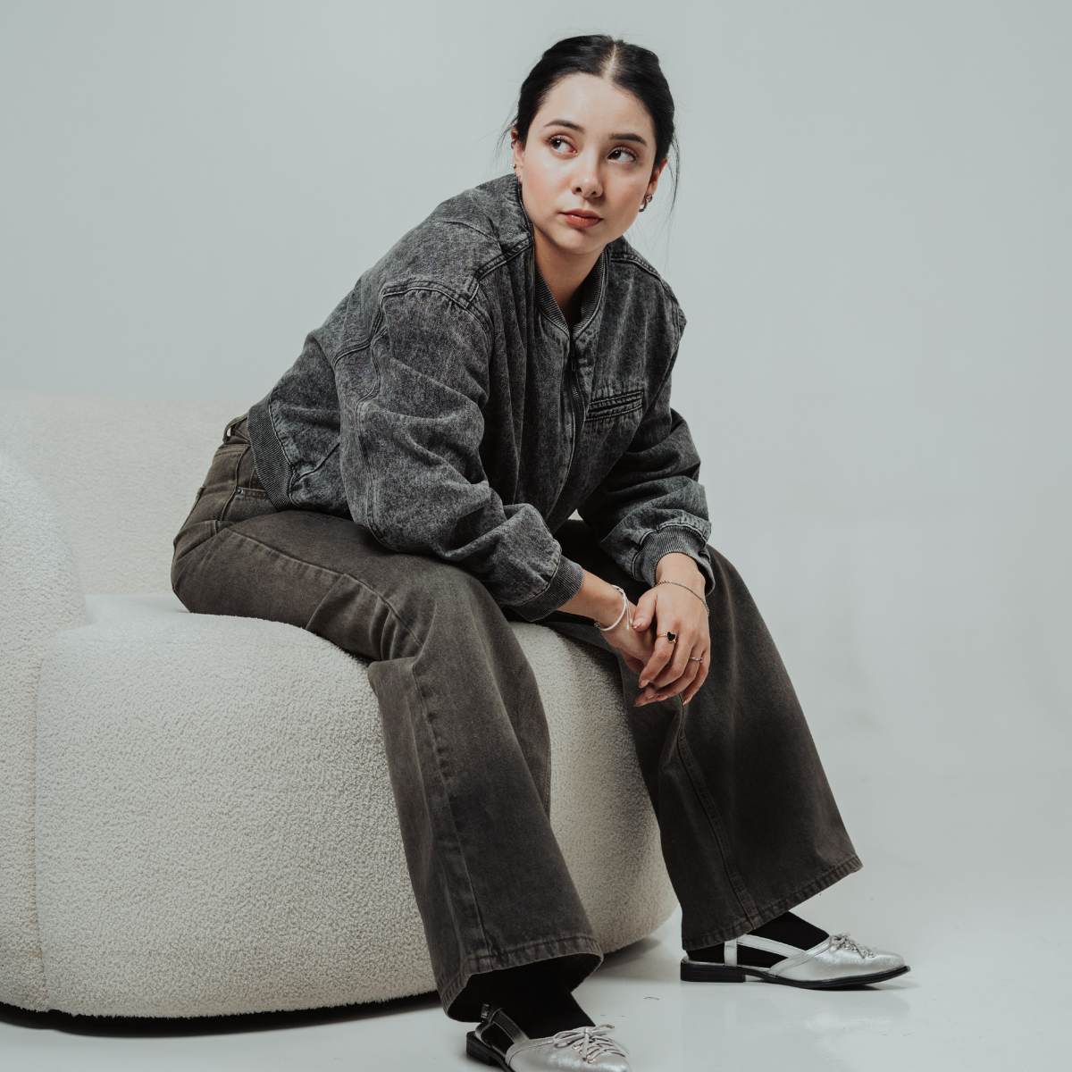 CHAMARRA BOMBER GRIS