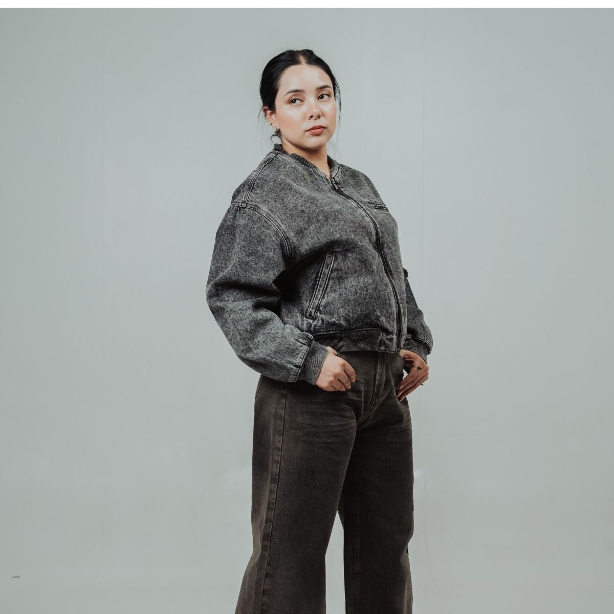 CHAMARRA BOMBER GRIS