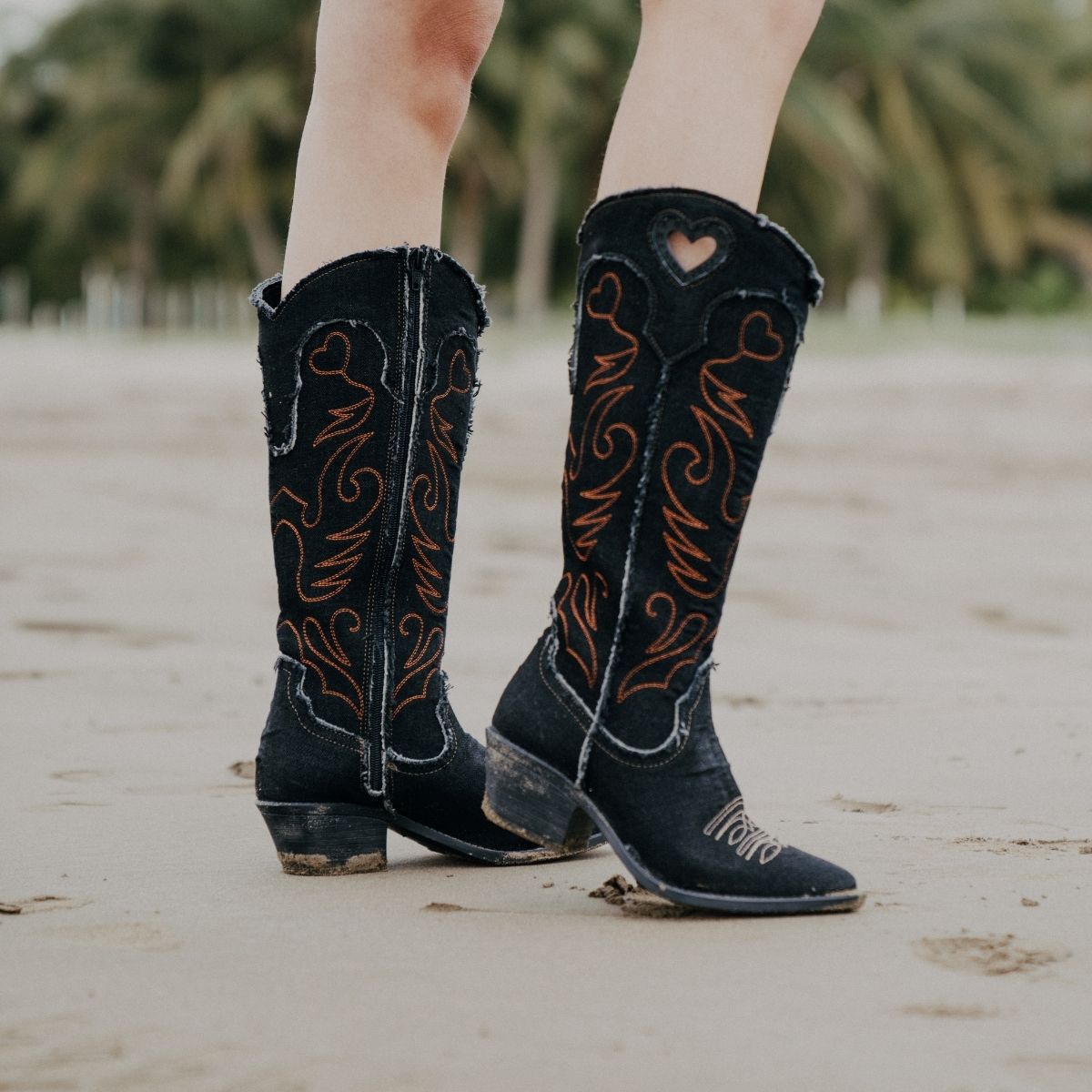 BOTA 8009 NEGRO MEZCLILLA