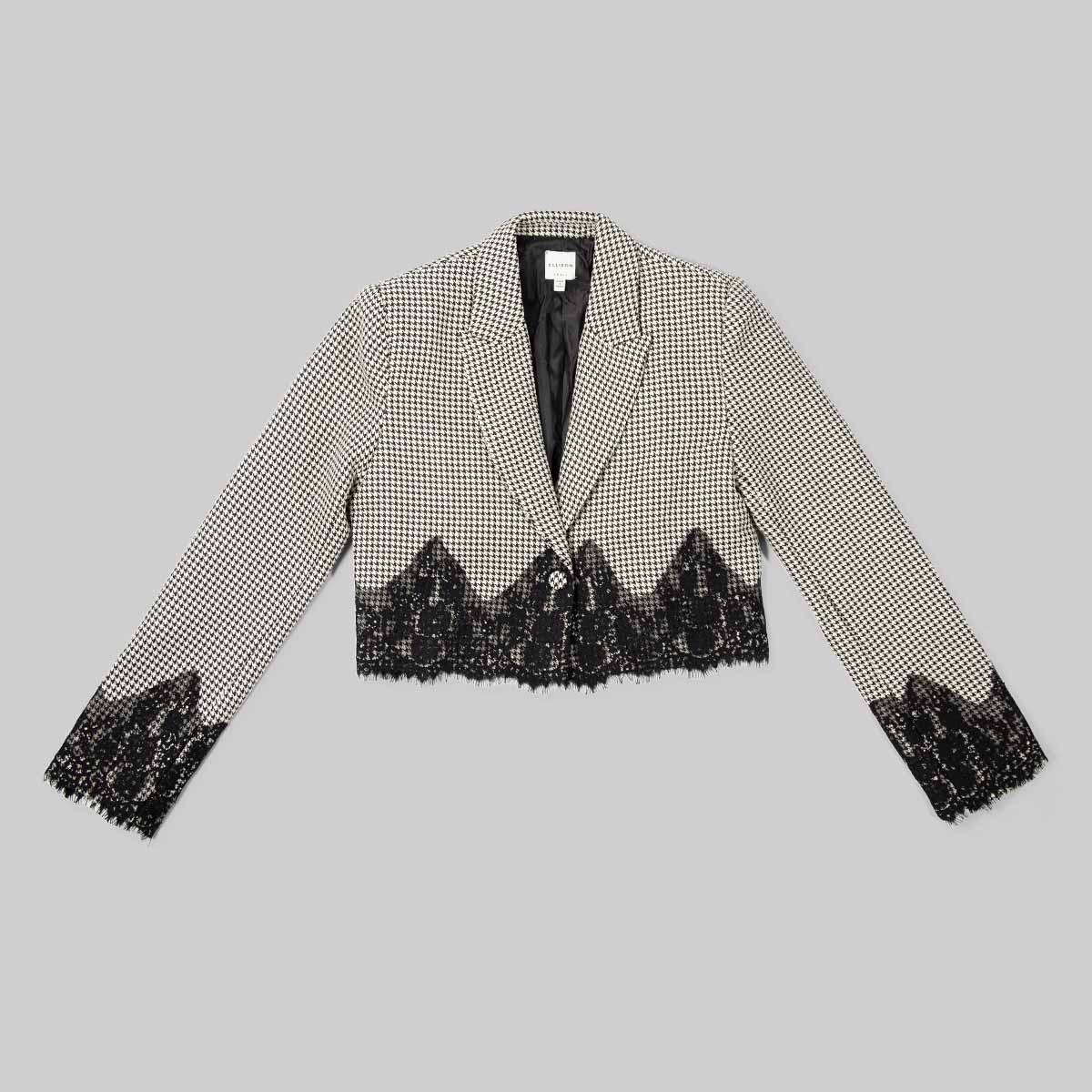 BLAZER CROP ENCAJE NEGRO