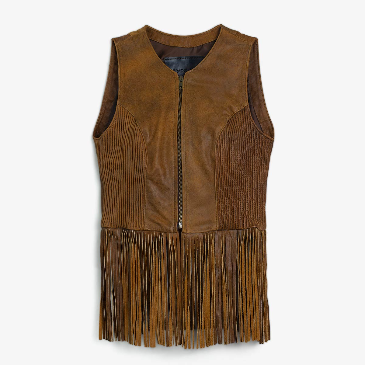 CHALECO PIEL ALONDRA ORO VIEJO AMARILLO