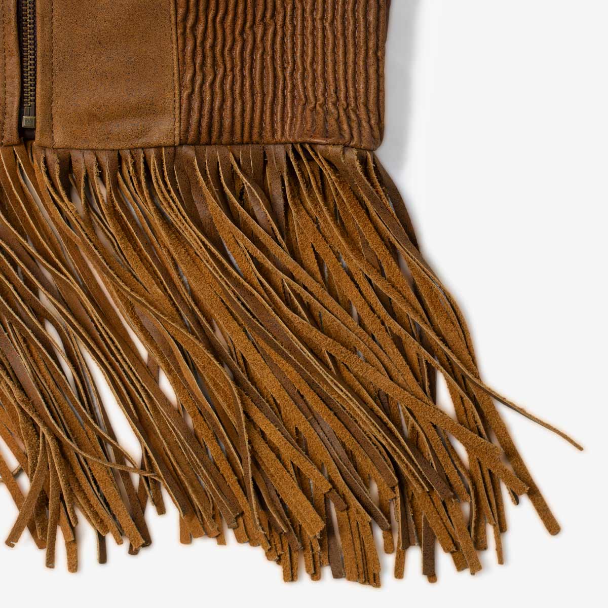 CHALECO PIEL ALONDRA ORO VIEJO AMARILLO