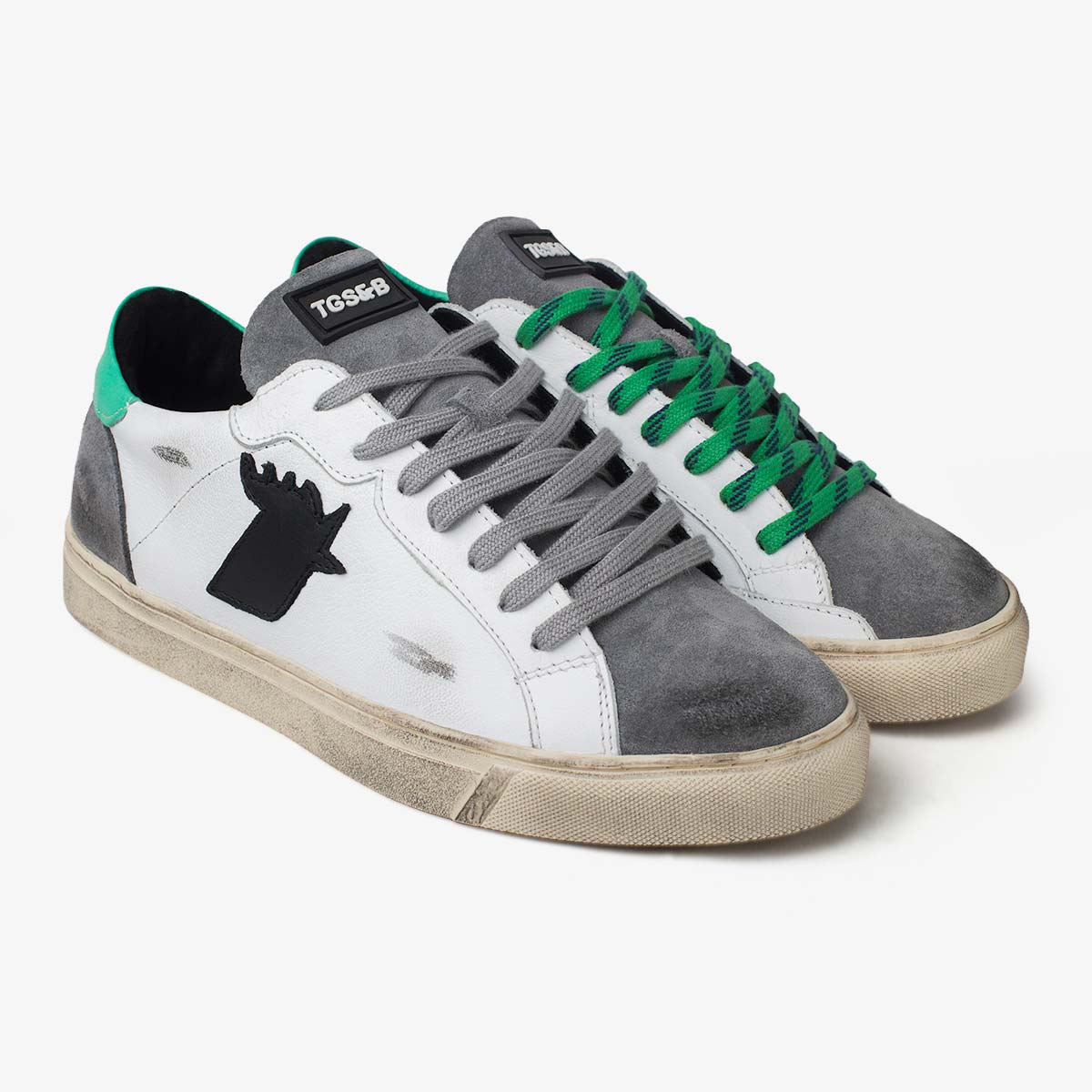 SNEAKER DAMA ROOSTER GREEN GRAY